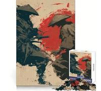 Rompecabezas de 1000 Piezas Duelo de samuráis con Sol Rojo para Adolescentes Juguete de lógica para divertirse en Interiores Regalo Memorable (38x52cm)