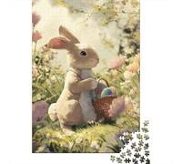 Rompecabezas De 1000 Piezas - Easter Bunny with Basket Rompecabezas para Adultos Juguetes De Bricolaje Oferta De Decoración Perfecta como Regalos para Toda La Familia 38x26cm/1000pcs