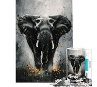 Rompecabezas de 1000 Piezas Ecos Dorados del Elefante Rompecabezas para Adolescentes Difícil Cada Pieza es única Juguetes Juegos Educativos 50x75cm