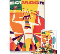Rompecabezas de 1000 Piezas Ecuador Arte geométrico Pieza de Corte Limpio Desafío Mental Juguete Tiempo de Calma Diversión Pieza de Arte navideña (38x52cm)