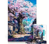 Rompecabezas de 1000 Piezas El Antiguo Cerezo para Adultos Regalos para Fortalecer la Memoria y Disfrutar de Momentos de Tranquilidad Ideal para Regalar a Papá Noel 38x26cm