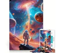 Rompecabezas de 1000 Piezas El Astronauta contra el Universo para Adultos Juguete para estimular la lógica, Ideal para Pasar Tiempo en Familia Regalo de Primera Calidad 38x52cm