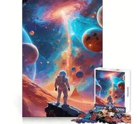 Rompecabezas de 1000 Piezas El Astronauta contra el Universo para Adultos Juguete para estimular la lógica, Ideal para Pasar Tiempo en Familia Regalo de Primera Calidad 38x52cm