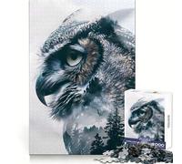 Rompecabezas de 1000 Piezas El Búho Vigilante Silencioso para Adultos Juego Inteligente de Rompecabezas Divertido Montaje de imágenes Regalo de Temporada (38x52cm)