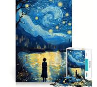Rompecabezas de 1000 Piezas El Cielo Estrellado de Van Gogh para Adolescentes Desarrolla la Mente y es Divertido Tamaño Uniforme Piezas precisas Actividad Relajante para Grupos en Interiores 38x52cm