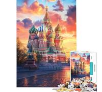 Rompecabezas de 1000 Piezas El esplendor de San Basilio al Atardecer desafío de Inteligencia Cerebral Juguetes adictivos Juegos educativos decoración para el hogar Regalos de cumpleaños (38x52cm)