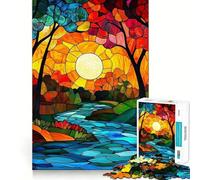 Rompecabezas de 1000 Piezas El Flujo del Otoño para Adultos Juguete de ingenio para Jugar en Interiores Diseño artístico de Bordes precisos Coleccionable 50x75cm