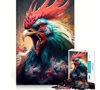 Rompecabezas de 1000 Piezas El Gallo excitado para Adolescentes Juego Inteligente para Relajarse Patrón de ensamblaje Lista de Deseos de Papá Noel 38x26cm
