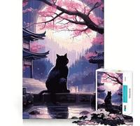 Rompecabezas de 1000 Piezas El Gato de la Noche Lunar de Japón para Adolescentes Un Rompecabezas Que Ayuda a desarrollar la Memoria Relajante y Divertido Diseño para armar Una cálida Sorpresa