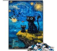 Rompecabezas de 1000 Piezas El Gato de Van Gogh para Adultos y Adolescentes Un Juego desafiante, Toda la Familia (50x75cm)