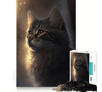 Rompecabezas de 1000 Piezas El Gato en Las Sombras,Corte preciso,Divertido desafío Mental,Juguete,Juego para la Hora de Descansar,Juego de Arte para cumpleaños (50x75cm)