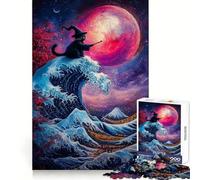 Rompecabezas de 1000 Piezas El Gato Mago y la Gran Ola para Adolescentes Ideal para Entrenar la Mente y Practicar la evasión Consciente Bordes definidos Regalo de Temporada (38x26cm)