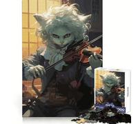 Rompecabezas de 1000 Piezas El Gato Violinista para Adolescentes Recuerda el Poder de la Serenidad,escapa,Bordes precisos,Regalo de cumpleaños (38x52cm)