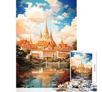 Rompecabezas de 1000 Piezas El Gran Palacio de Bangkok Juguetes antiestrés Regalos de Amigo Secreto Juego Educativo Lista de Deseos con Papá Noel Tamaño 38x52cm