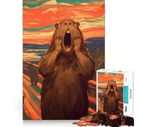Rompecabezas de 1000 Piezas El Grito del Capibara para Adultos Mejora la Memoria, Alivia la ansiedad y Decora la Pared con Bordes Afilados (38x26cm)
