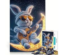 Rompecabezas de 1000 Piezas El Jamón Lunar del Conejo para Adultos Juguete Inteligente para Toda la Familia Obra de Arte de Corte preciso (38x26cm)
