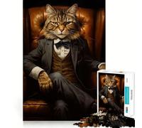 Rompecabezas de 1000 Piezas El Jefe Quiere Verte,Gato Juego de Bordes, Juguete para Entrenar el Cerebro,diversión para Jugar despacio,Regalo de cumpleaños 38x52cm