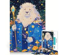 Rompecabezas de 1000 Piezas El Mago del León Blanco para Adultos Juego de Memoria Divertido Componentes Resistentes y de Corte Limpio aliviar el estrés (38x52cm)