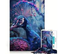 Rompecabezas de 1000 Piezas El majestuoso Pavo Real para Adolescentes Juego Inteligente para Relajarse y armar Patrones Lista de Deseos de Papá Noel 38x26cm
