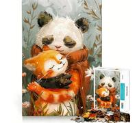 Rompecabezas de 1000 Piezas El Mejor Amigo Gato Panda para Adultos Juguete Intelectual para Relajarse y divertirse Pieza de Arte 38x52cm