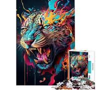 Rompecabezas de 1000 Piezas El Misterioso Leopardo Rompecabezas para Adultos Juegos relajantes Una Obra de Arte cumpleaños y Navidad (Tamaño 50x75cm)
