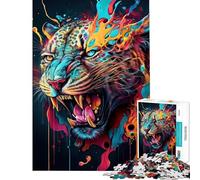Rompecabezas de 1000 Piezas El Misterioso Leopardo Rompecabezas para Adultos Juguete antiestrés Análisis y lógica Toda la Familia (tamaño 38x26cm)