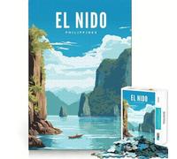 Rompecabezas de 1000 Piezas El Nido Palawan Ajuste Juego Entrenamiento de concentración Diversión Relajación Tiempo de Juego Regalo de Ocio navideño (50x75cm)