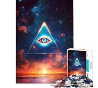 Rompecabezas de 1000 Piezas El Ojo Que Todo lo Ve en el Espacio Diversión en casa decoración de Pared Juego práctico para Mayores de 14 años 50x75cm