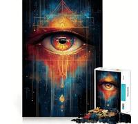 Rompecabezas de 1000 Piezas El Ojo Que Todo lo Ve para Adolescentes Juego de Habilidades mentales Corte láser para un Ajuste Actividad grupal Relajante para Interiores (38x26cm)