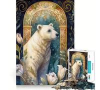 Rompecabezas de 1000 Piezas El Oso Polar para Adolescentes Juguete cognitivo Juego de Mesa de Ocio Suave Pieza de Arte para armar 50x75cm
