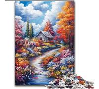 Rompecabezas de 1000 Piezas El otoño llega a casa para Adultos, 26x38cm, decoración hogar o la Oficina, Regalo Ideal de Navidad