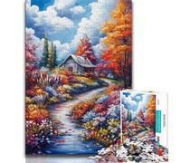 Rompecabezas de 1000 Piezas El otoño llega a casa para Adultos y Adolescentes Un Juego Educativo Divertido y Divertido para cumpleaños, 38x26cm