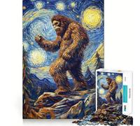 Rompecabezas de 1000 Piezas El Paseo Nocturno de Bigfoot - Juego de lógica de Corte Exacto - Juego Relajante (38x26cm)