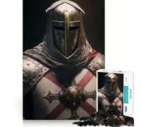 Rompecabezas de 1000 Piezas El Poderoso Caballero Templario para Adolescentes Juguete Inteligente para Fortalecer los Lazos Familiares Corte Suave Lista de Deseos de Papá Noel 38x26cm