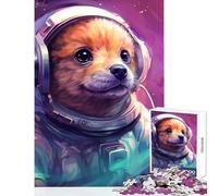 Rompecabezas de 1000 Piezas: El Primer Astronauta Wuff Juguete para decoración de Pared Regalo de cumpleaños Juego Educativo Entrena tu Cerebro y Tus Manos tamaño 38x52cm