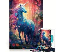 Rompecabezas de 1000 Piezas El Raro Unicornio Azul para Adultos Juguete para ejercitar la Mente y Relajarse Corte Perfecto Regalo Memorable 38x26cm
