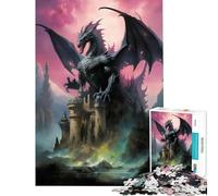 Rompecabezas de 1000 Piezas El Reino del Dragón Juegos Divertidos Juguetes adictivos para Cultivar la Paciencia Regalos de Amigo Invisible educativos (tamaño 75x50cm)