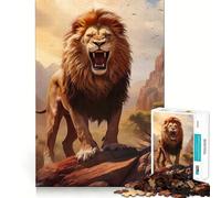 Rompecabezas de 1000 Piezas El Rey León Furioso para Adolescentes Juego de Memoria Mental Cierre Seguro Sin Piezas Sueltas Ideal para Viajar Juego para ejercitar la Mente (38x26cm)
