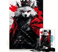 Rompecabezas de 1000 Piezas El Rey Lobo Samurai para Adultos Juego de concentración Mental Corte láser Diversión Nocturna en Familia (50x75cm)