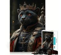 Rompecabezas de 1000 Piezas El Rey Pantera en el Trono para Adultos Juguete para la Mente Alivia la ansiedad Bordes precisos Regalo Original (38x26cm)