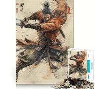 Rompecabezas de 1000 Piezas El Samurai Lobo para Adolescentes Juguete para desarrollar la lógica y la diversión Bordes Suaves Regalo Creativo 38x52cm