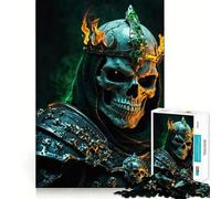 Rompecabezas de 1000 Piezas El Señor de la Guerra Coronado de Llamas para Adultos Juguete para ejercitar la Mente y Relajarse Corte Perfecto Regalo Memorable 38x26cm