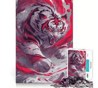 Rompecabezas de 1000 Piezas El Tigre Blanco de la Tormenta para Adultos Juego de Habilidad Mental Corte láser para un Ajuste Actividad gratificante para días lluviosos (38x26cm)