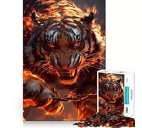 Rompecabezas de 1000 Piezas El Tigre Enojado para Adolescentes Un Rompecabezas Que Ayuda a desarrollar la Memoria, Relajante y Divertido Diseño para armar Una cálida Sorpresa 38x26cm