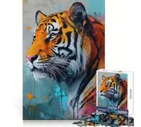 Rompecabezas de 1000 Piezas El Tigre Real para Adolescentes Juego Inteligente para Relajarse y armar Patrones Lista de Deseos de Papá Noel 38x52cm