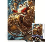 Rompecabezas de 1000 Piezas El Trineo Dorado de Papá Noel para Adolescentes Juguete de lógica para Jugar en Grupo Corte de precisión Regalo Original (38x52cm)