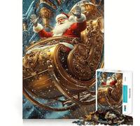 Rompecabezas de 1000 Piezas El Trineo Dorado de Papá Noel para Adolescentes Juguete de lógica para Jugar en Grupo Corte de precisión Regalo Original (38x52cm)