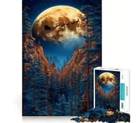 Rompecabezas de 1000 Piezas El Vuelo de Santa a través del Bosque para Adolescentes Juguete de lógica para Jugar en Grupo Corte de precisión Regalo Original (38x52cm)