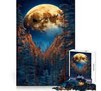 Rompecabezas de 1000 Piezas El Vuelo de Santa a través del Bosque para Adolescentes Juguete de lógica para Jugar en Grupo Corte de precisión Regalo Original (38x52cm)