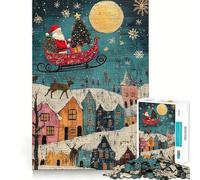 Rompecabezas de 1000 Piezas El Vuelo de Santa Claus en Nochebuena para Adolescentes Ideal para estimular la Memoria, entretenerse en casa y armar Un Regalo Encantador (38x52cm)